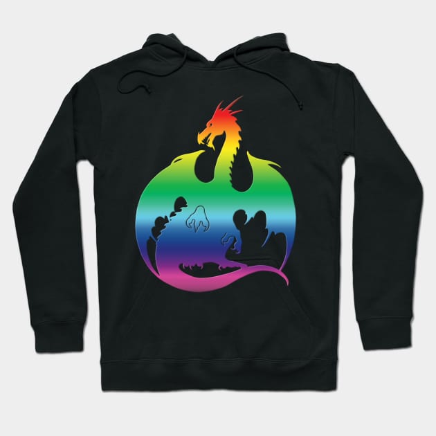 Rainbow Dragon Hoodie by ferinefire